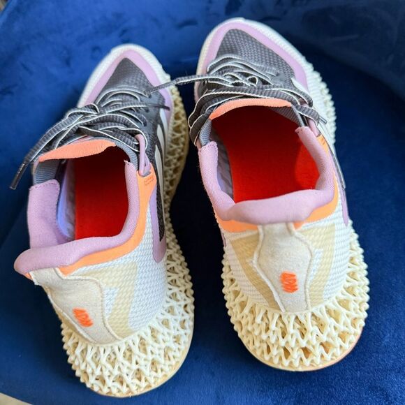ADIDAS 4D FUSIO WOMEN’S RUNNING SHOES –GRAY / LILAC PURPLE / ORANGE –SIZE 8.5 US - Picture 10 of 17